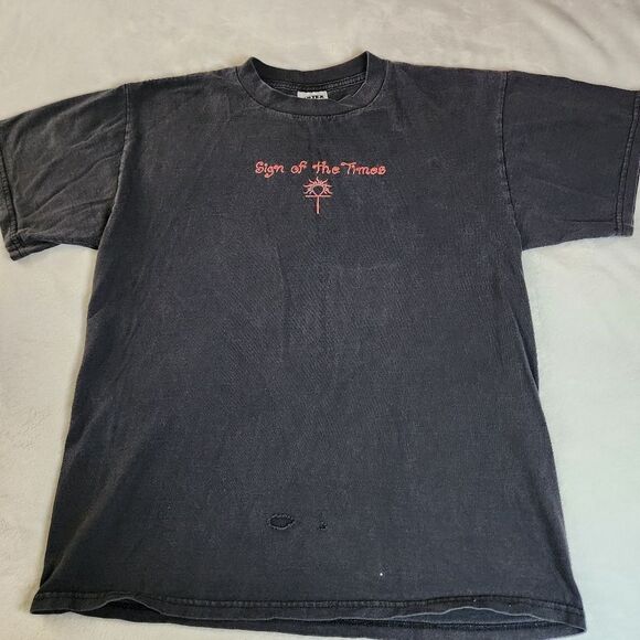 Tultex Dennis Rodman Black Tshirt Sign Of The Times Graphic Size Large - Picture 1 of 9